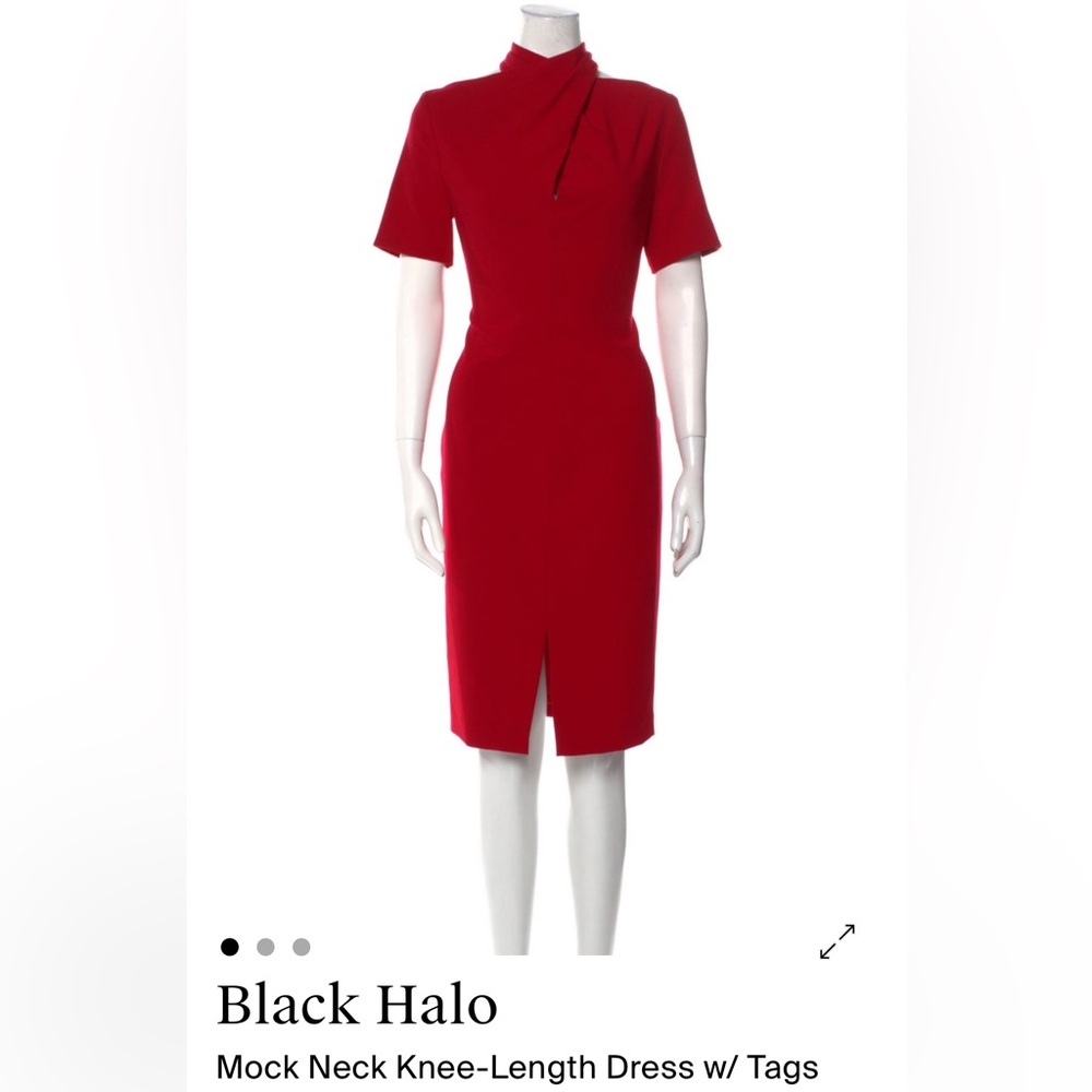 Black Halo Red Midi Dress
